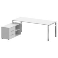 Стол METAL SYSTEM DIRECT рабочий руководителя с опорной тумбой L  БГ.СРТ-6.8L  2100*1620*750